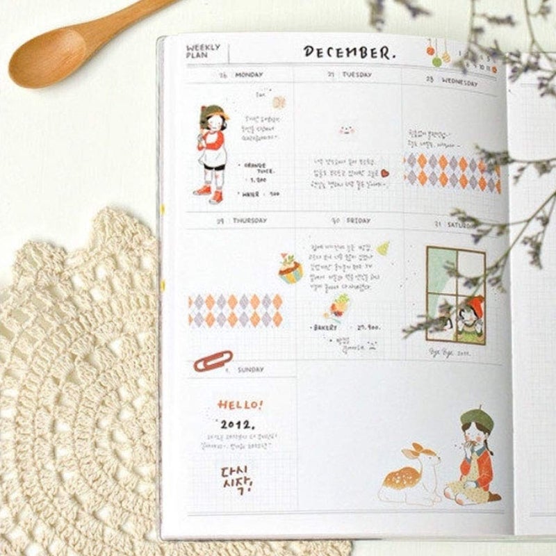 1000Art Cute Korean Stickers Set(12 Sheets) Kawaii Girl Planner Stickers for Journals,Scrapbooking,Planners,Cards,DIY Arts and Crafts - Image 5